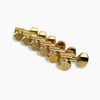 Allparts Top Lock Modern 6-in-line Mini Locking Tuning Keys with Screw-In Bushings, Staggered Posts,1-pin Anchor and Metal Hex Buttons - (set of 6) - Gold