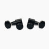 Allparts Top Lock Modern 3x3 Mid-Size Locking Tuning Keys with Screw-In Bushings, 1-pin Anchor and Metal Hex Buttons - (set of 6) - Black