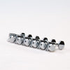 Allparts Top Lock Modern 6-in-line Mini Locking Tuning Keys with Screw-In Bushings and Metal Hex Buttons - (set of 6) - Chrome