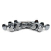 Allparts Top Lock Modern 3x3 Mini Locking Tuning Keys with Screw-In Bushings and Metal Hex Buttons - (set of 6) - Chrome
