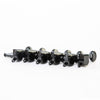 Allparts Top Tier Modern 6-in-line Mini Tuning Keys with Screw-In Bushings and Metal Oval Buttons - (set of 6) - Black