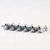 Allparts Top Tier Modern 6-in-line Mini Tuning Keys with Screw-In Bushings and Metal Oval Buttons - (set of 6) - Chrome