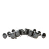 Allparts Top Tier Modern 3x3 Mini Tuning Keys with Screw-In Bushings and Metal Oval Buttons - (set of 6) - Black