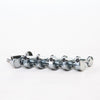 Allparts Top Tier Modern 6-in-line Mini Tuning Keys with Screw-In Bushings, 2-pin Anchors and Metal Oval Buttons - (set of 6) - Chrome