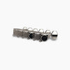 Allparts Top Tier Modern 6-in-line Mid-Size Tuning Keys with Screw-In Bushings, Staggered Posts and Metal Hex Buttons - (set of 6) - Nickel