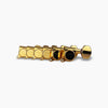 Allparts Top Tier Modern 6-in-line Mid-Size Tuning Keys with Screw-In Bushings, Staggered Posts and Metal Hex Buttons - (set of 6) - Gold