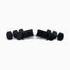 Allparts Top Lock Modern 3x3 Mid-Size Locking Tuning Keys with Screw-In Bushings and Metal Hex Buttons - (set of 6) - Black