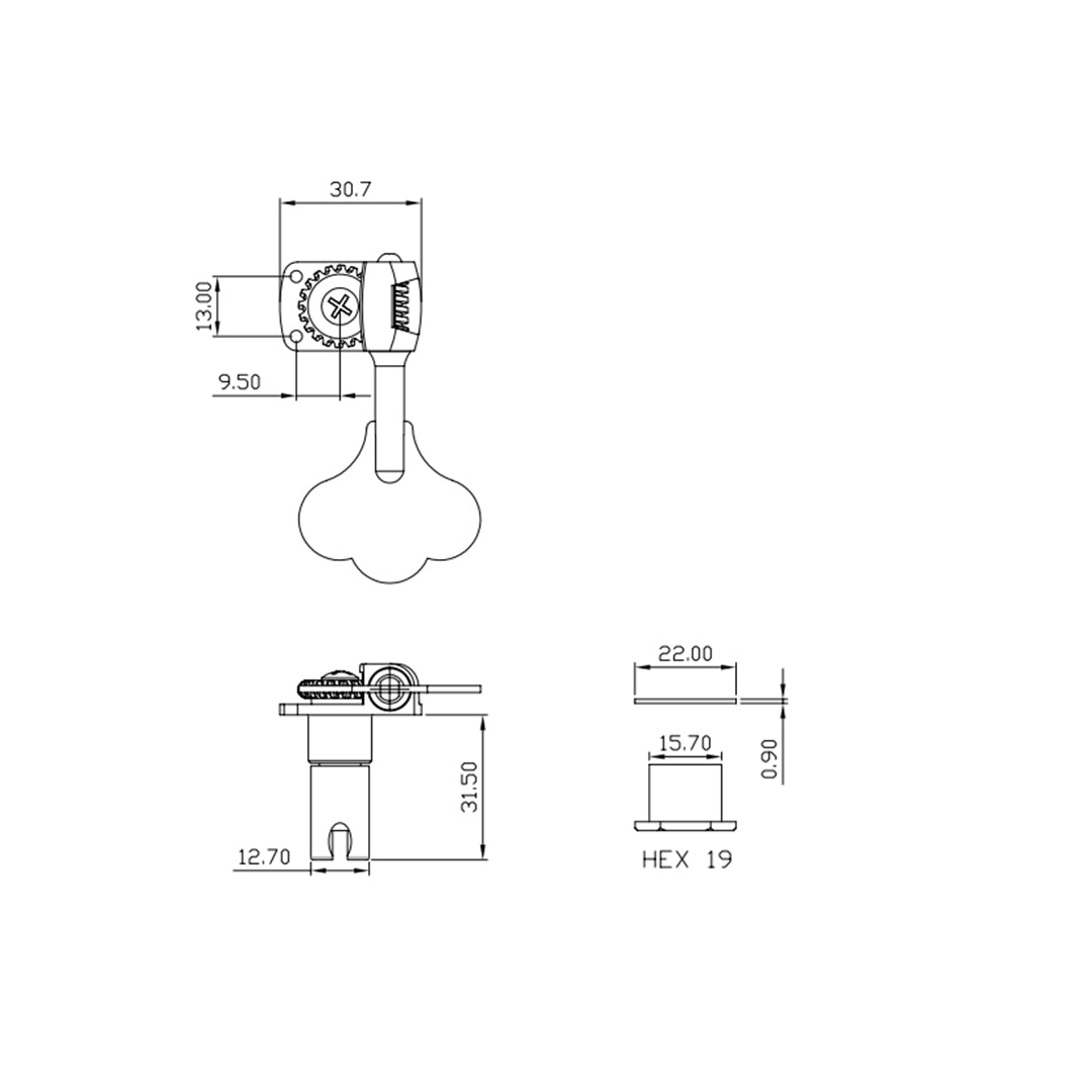 4 in line bass key line drawing