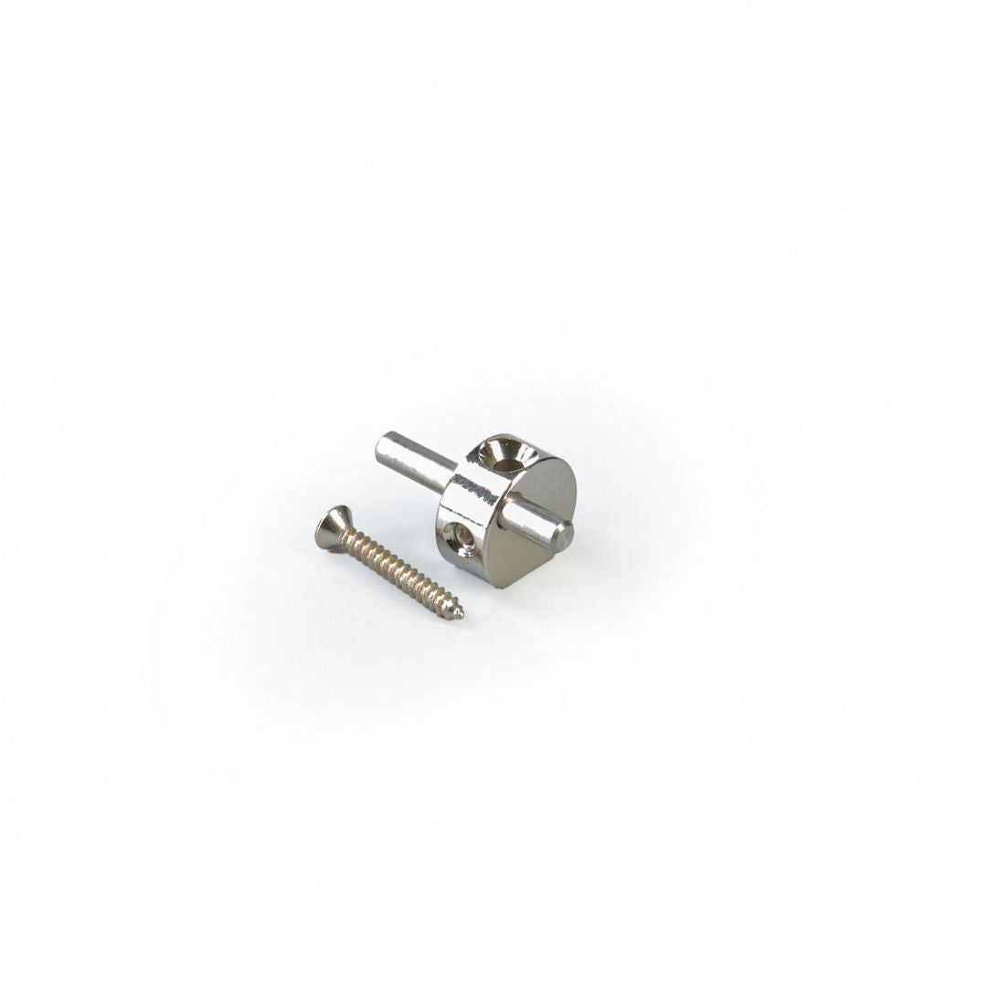 goldo stringthree string guide front angled view with screw nickel