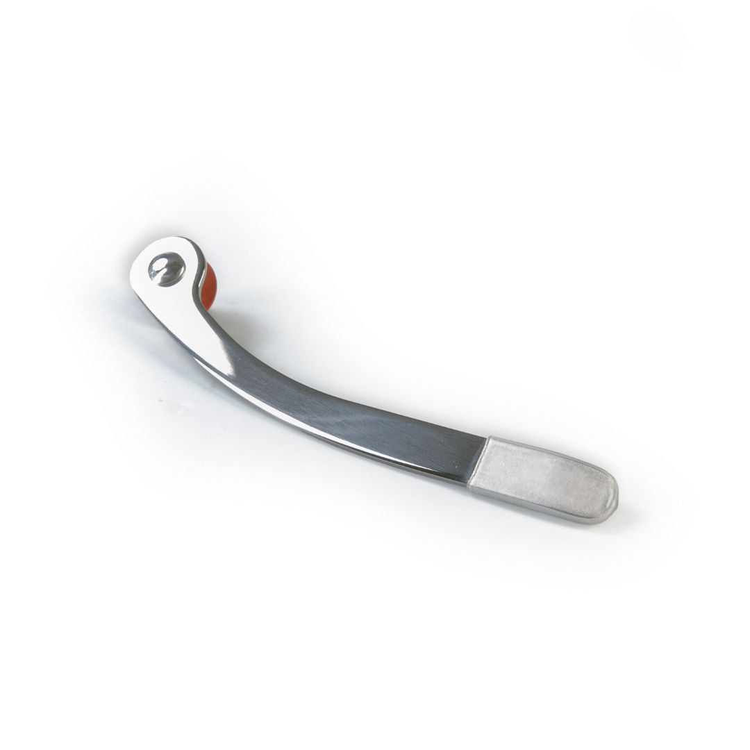 goldo flat trem arm for top mount trems front angled view