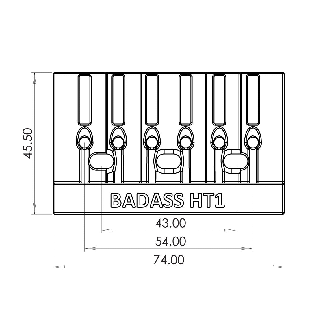 Screw hole and sizing Diagram of the HT1 