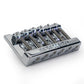 Badass HT1 guitar bridge angled left view chrome finish