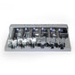 Badass HT1 guitar bridge front flat view chrome finish