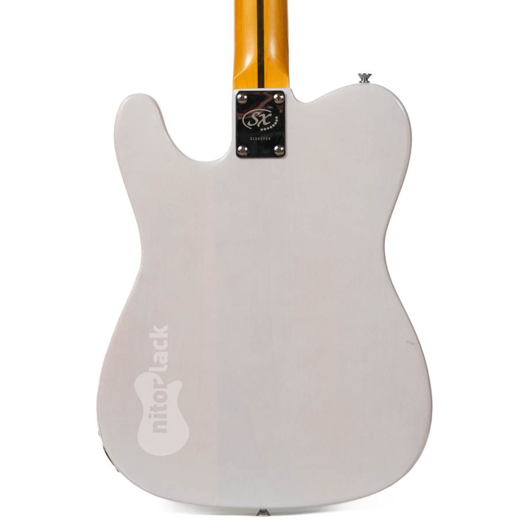 white blonde guitar body rear view