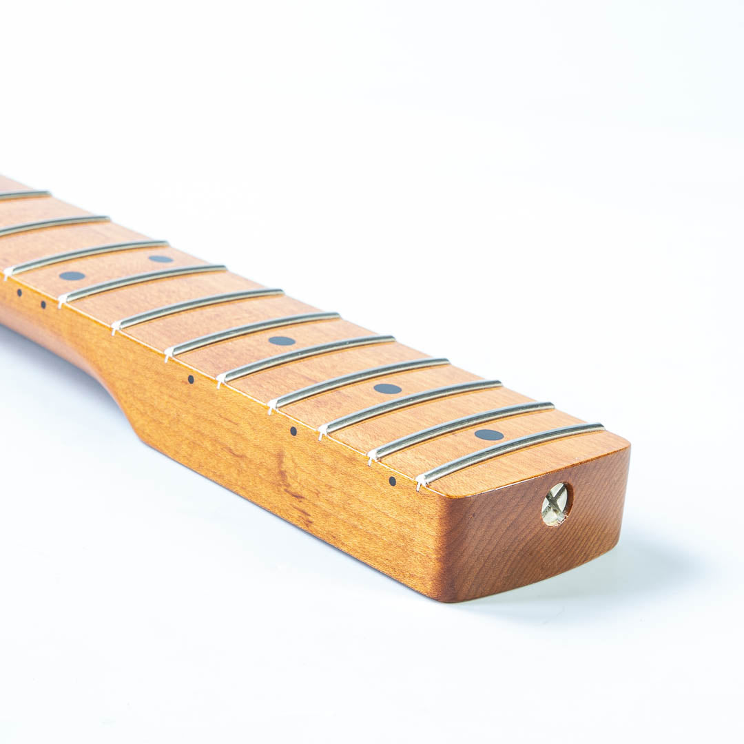 ap select mustang bass replacement neck angled heel view