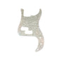 p bass pickguard front view white pearloid