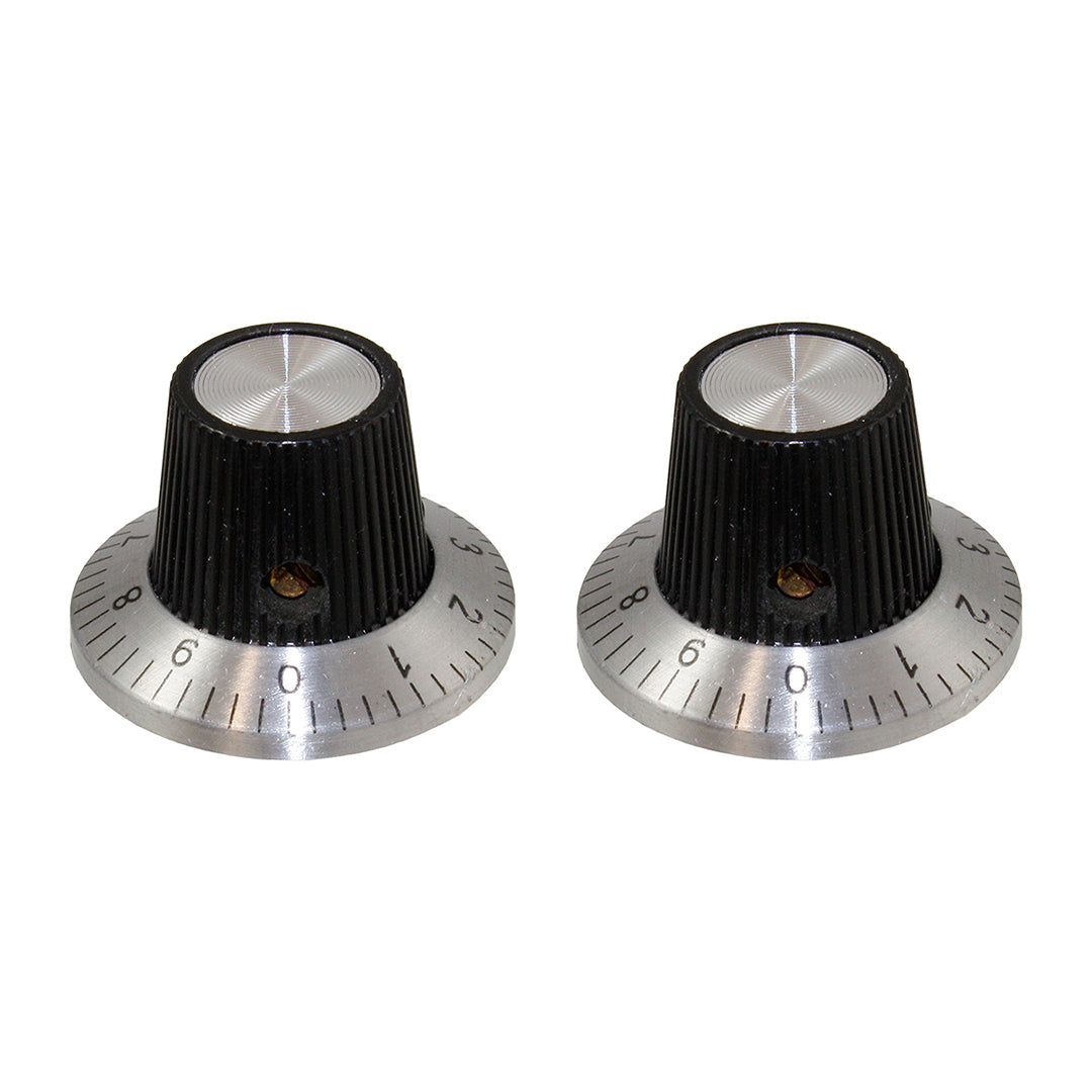 Allparts Radio Knobs, Black and Silver 1-3/32" (2 pcs)