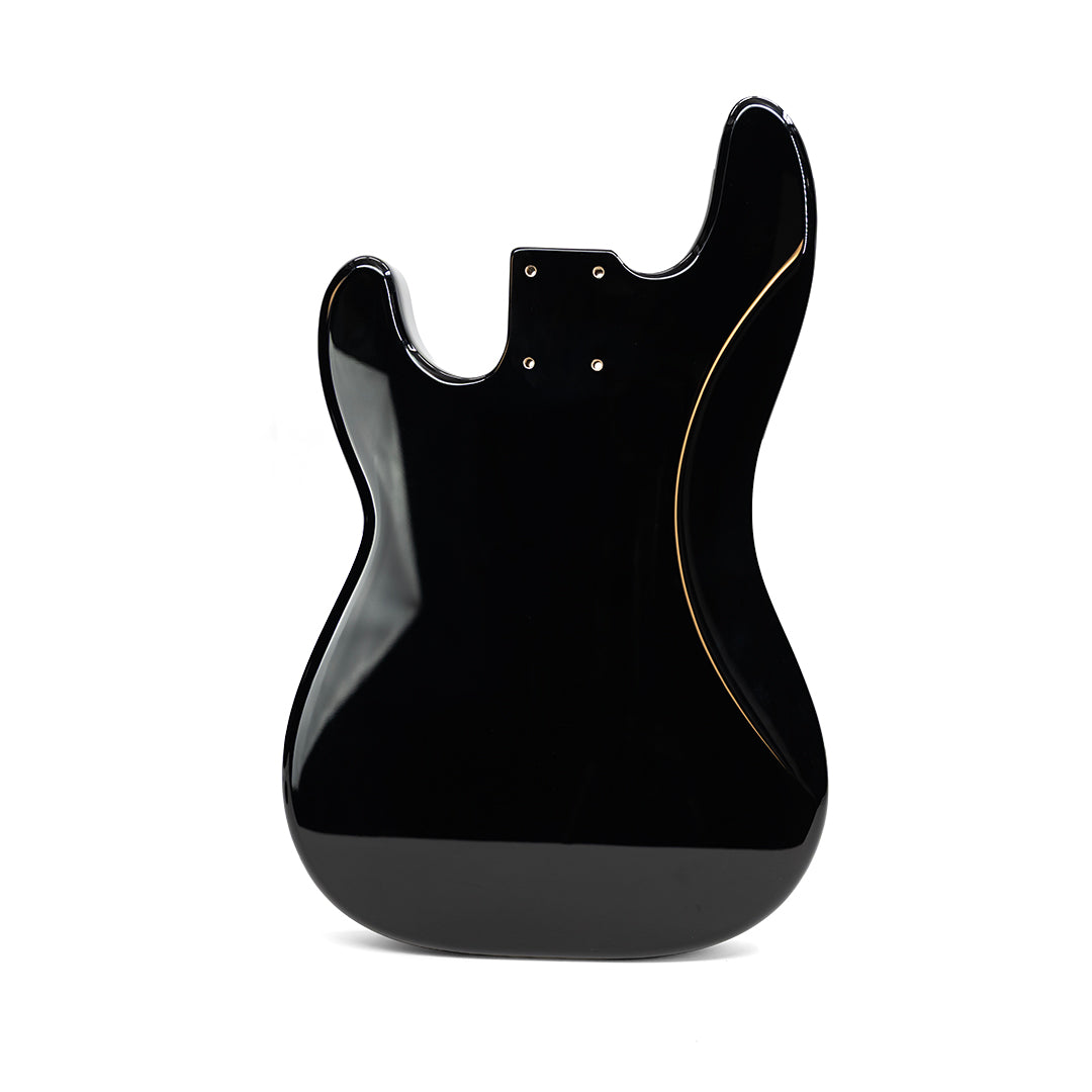 PRiMO Replacement Precision Bass Body - Black Onyx w/ White Binding - Back