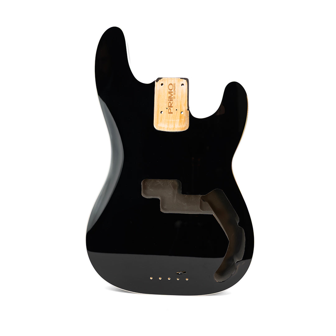 PRiMO Replacement Precision Bass Body - Black Onyx w/ White Binding - Front