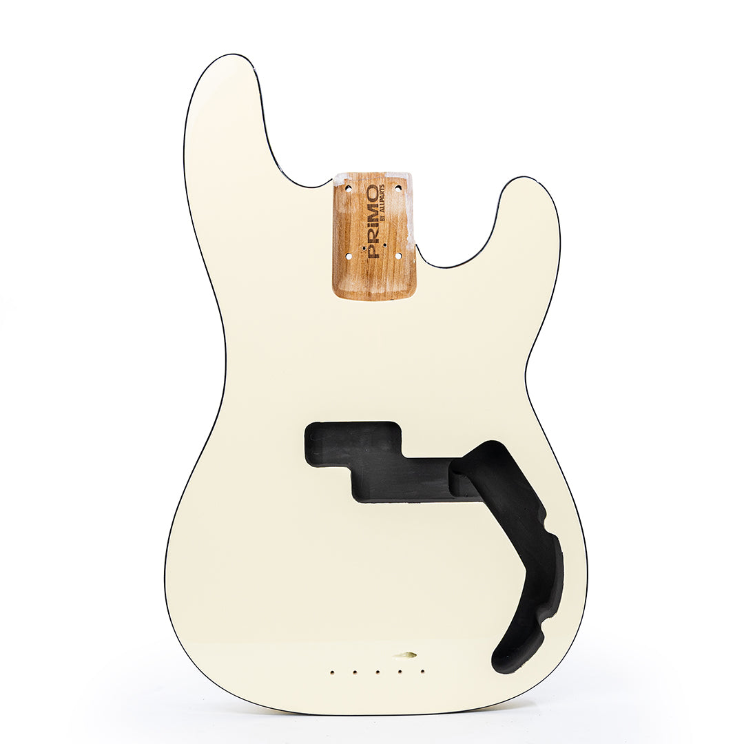 PRiMO Replacement Precision Bass Body - Alabaster w/ Black Binding - Front