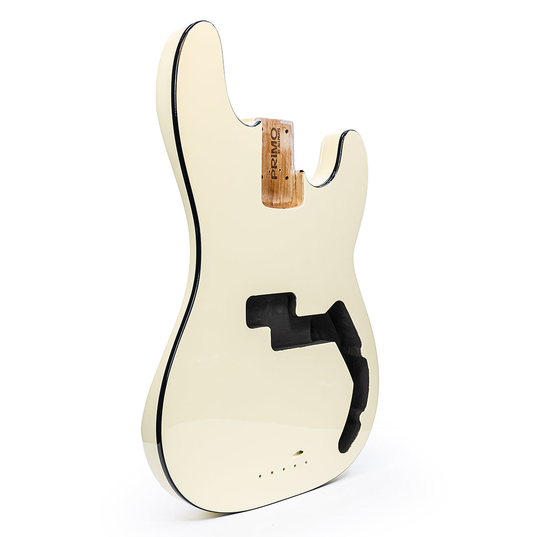 PRiMO Replacement Precision Bass Body - Alabaster w/ Black Binding - Right