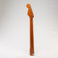 roasted flame maple strat neck with rosewood fretboard back view