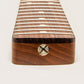 roasted flame maple strat neck with rosewood fretboard heel view