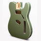 primo burnt sage tele body with cream binding front angled view
