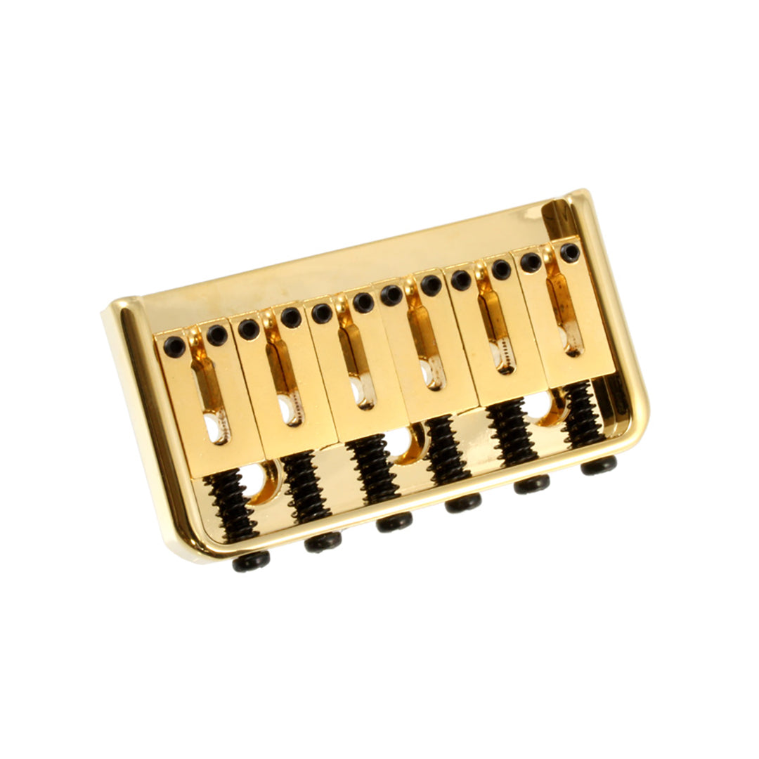 non-trem hardtail strat bridge top view gold