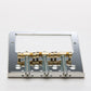 halon tele bridge for humbucker with brass saddles back view chrome