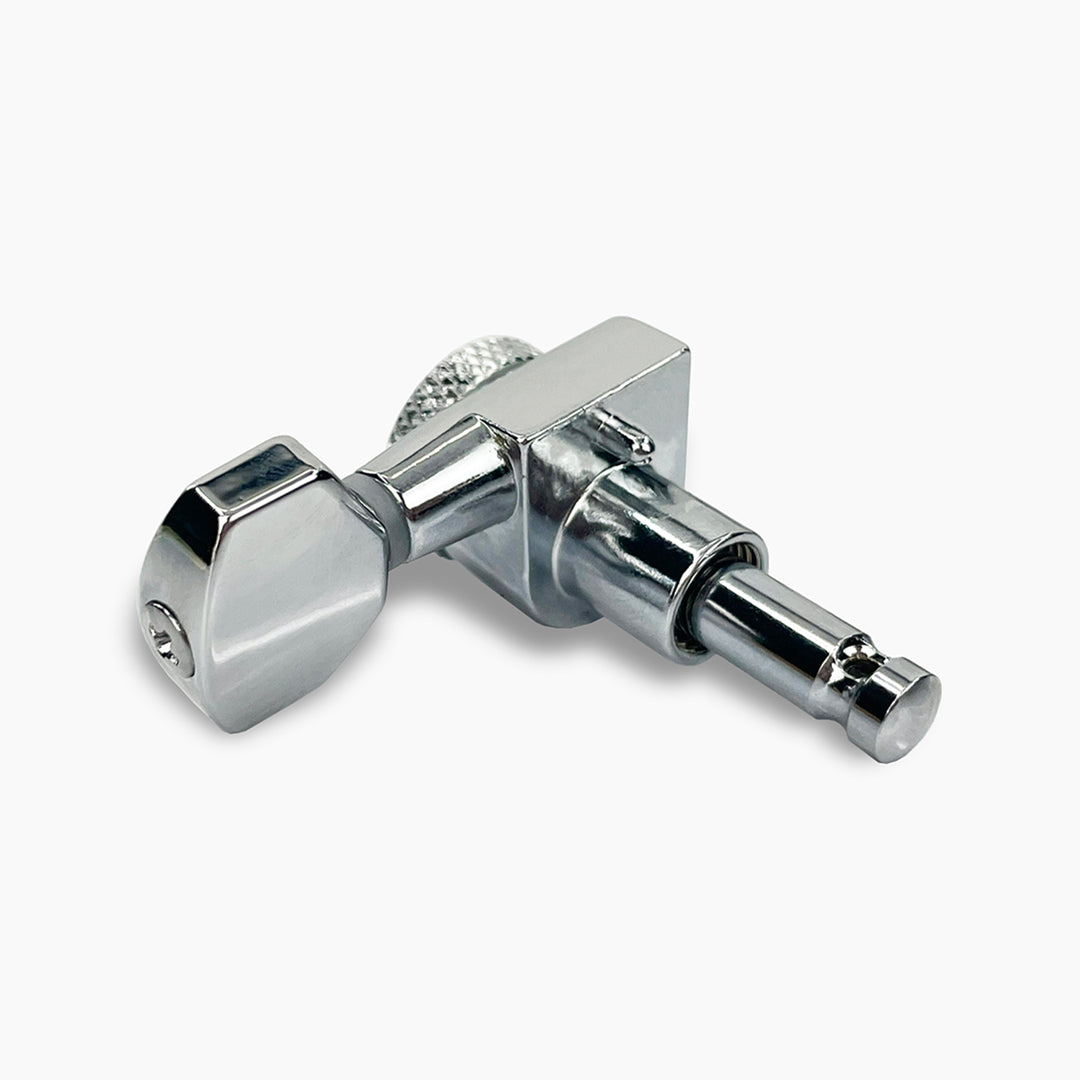 Allparts Top Lock Modern 6-in-line mini locking single rear view chrome