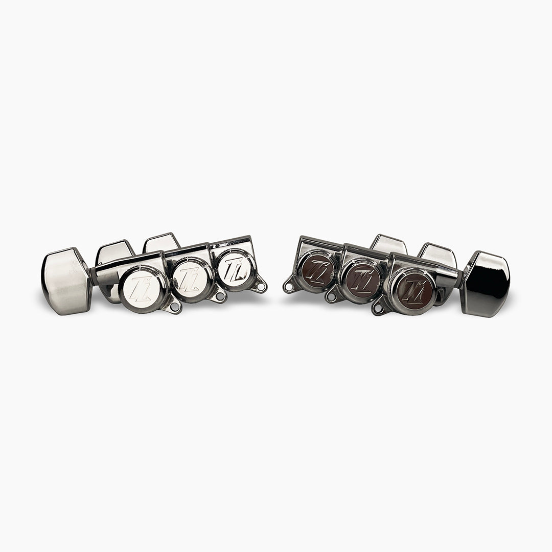 Allparts Top Lock locking tuner set view chrome