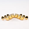 Allparts Top Lock Modern 3x3 Mini Locking Tuning Keys with Screw-In Bushings and Metal Hex Buttons - (set of 6) - Gold
