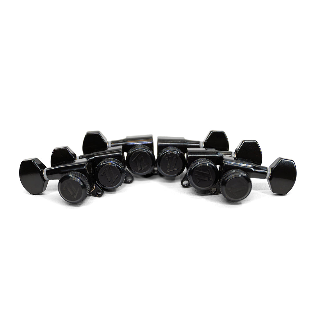 Allparts Top Lock Mini Modern Style Locking Tuners - Black- Set
