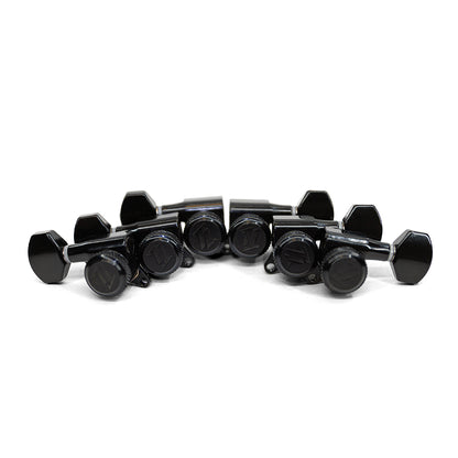 Allparts Top Lock Mini Modern Style Locking Tuners - Black- Set