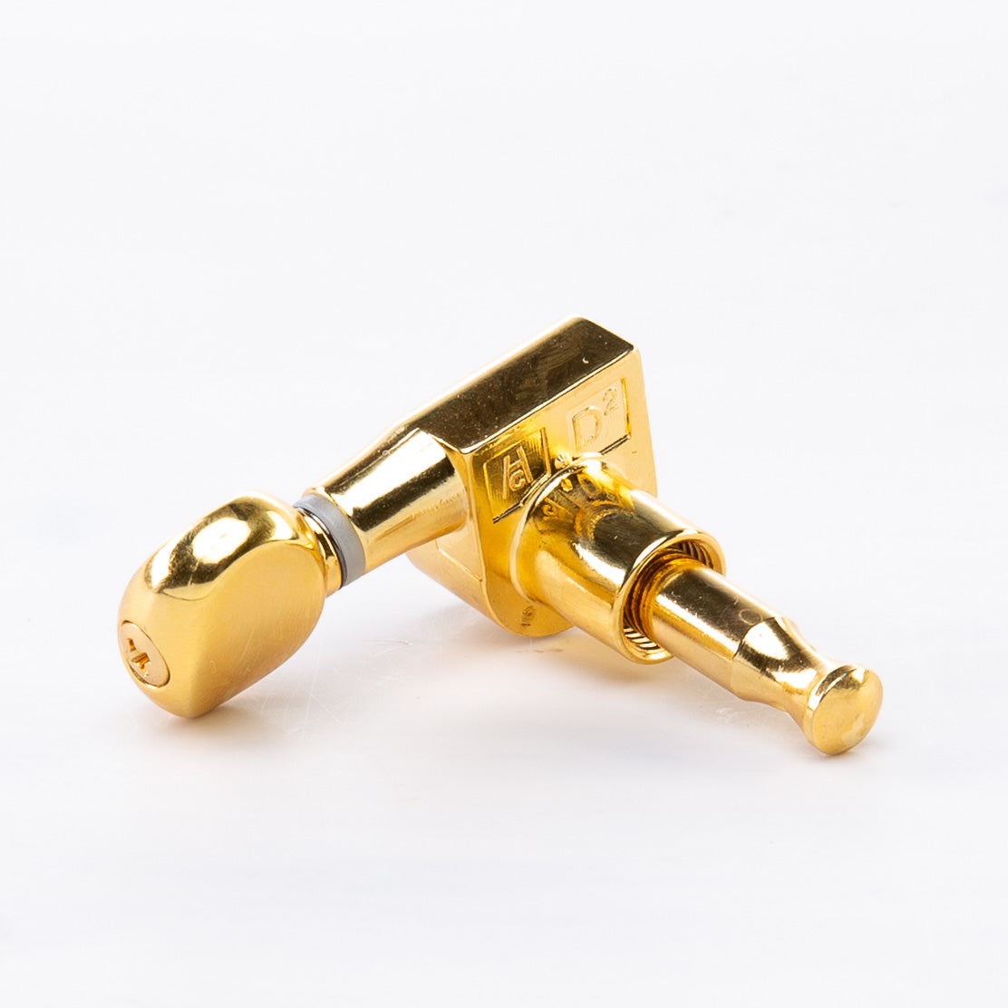 Allparts Top Tier  6 in-line single key back angled view gold