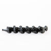 Allparts Top Tier Modern 6-in-line Mini Tuning Keys with Screw-In Bushings, 2-pin Anchors and Metal Oval Buttons - (set of 6) - Black