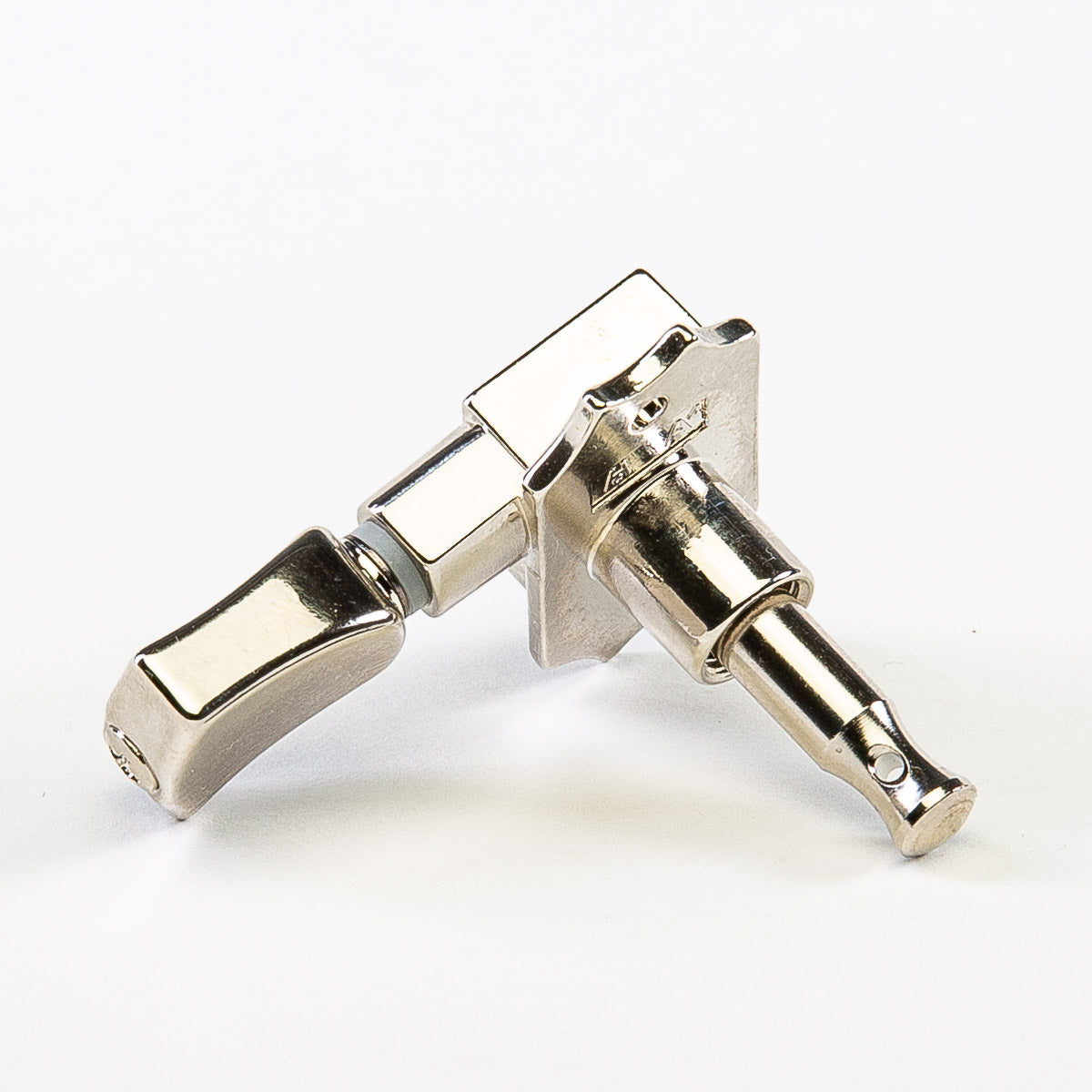 Allparts Top Tier vin mod 3x3 keys w/ keystone button single back view nickel