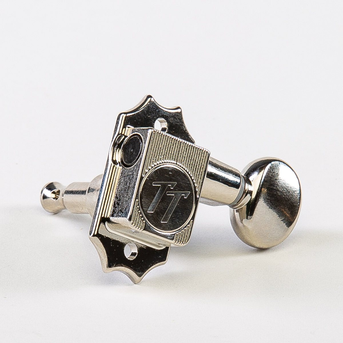 Allparts Top Tier vin mod 3x3 keys w/ oval button single front view nickel