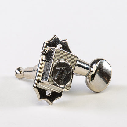 Allparts Top Tier vin mod 3x3 keys w/ oval button single front view nickel