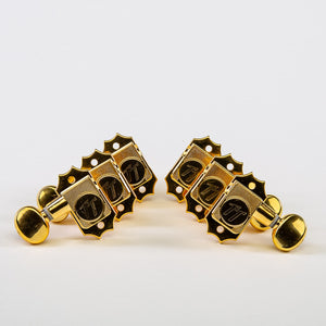 Allparts Top Tier vin mod 3x3 keys w/ oval button set view gold