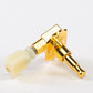 Allparts Top Tier vin mod 3x3 keys w/ cream plastic keystone button single back view gold