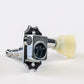 Allparts Top Tier vin mod 3x3 keys w/ cream plastic keystone button single front view chrome
