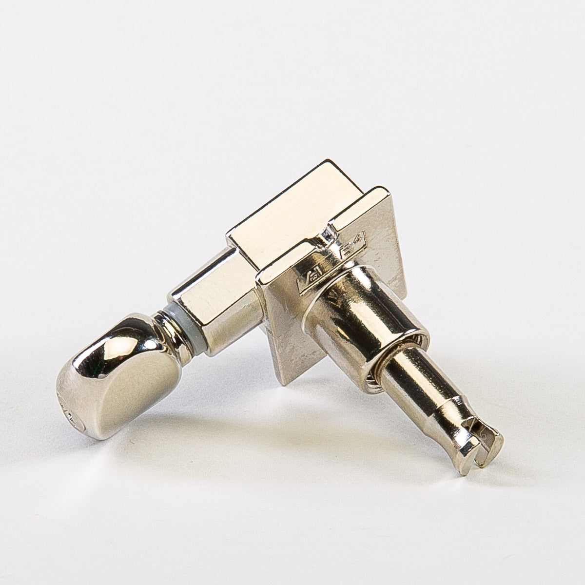 Allparts Top Tier 6 in-line keys w/ oval button single back view nickel