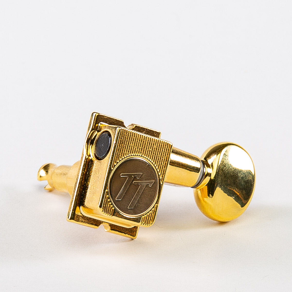 Allparts Top Tier 6 in-line keys w/ oval button single front view gold