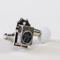 Allparts Top Tier 6 in-line keys w/ white plastic oval buttons single front view nickel