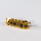 Allparts Top Tier 6 in-line keys w/ white plastic oval buttons set view gold