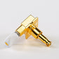 Allparts Top Tier 6 in-line keys w/ white plastic oval buttons single back view gold