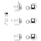 Allparts Top Tier 6 in-line keys w/ white plastic oval buttons line drawing