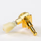Allparts Top Tier 3x3 locking keys with cream plastic keystone button single back view gold